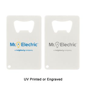 Credit Card Shaped Bottle Opener (LOTS OF 24). 178-CARDOPENER-WHITE