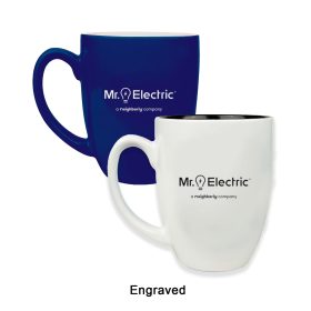 ENGRAVED 16 oz. Ceramic Bistro LazerMug (LOTS OF 4). LMG6