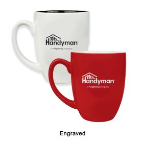 ENGRAVED 16 oz. Ceramic Bistro LazerMug (LOTS OF 4). LMG6