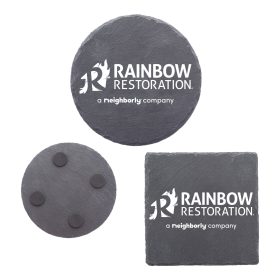 4" Slate Coasters in Round or Square (LOTS OF 6). 1545/1544
