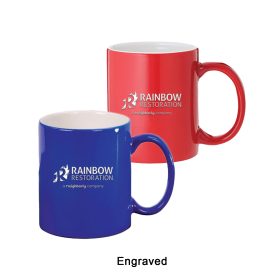 ENGRAVED 11 oz. Ceramic Round LazerMug (LOTS OF 4). LMG2