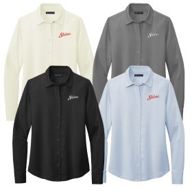 Brooks Brothers&reg; Ladies' Full-Button Satin Blouse. BB18007