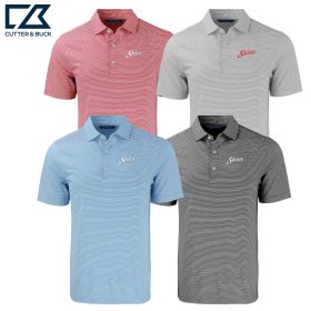 Cutter & Buck Forge Eco Double Stripe Stretch Recycled Mens Polo. MCK01302 - DT/LC