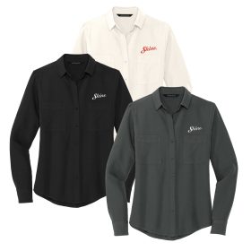 Mercer+Mettle&trade; Ladies' Stretch Crepe Long Sleeve Camp Shirt. MM2013