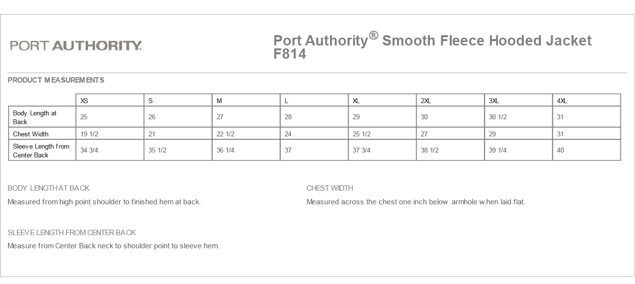 Sizing Chart