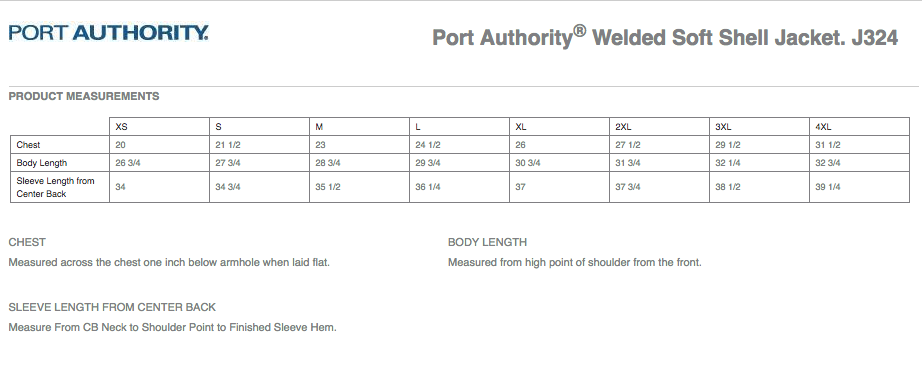 Sizing Chart