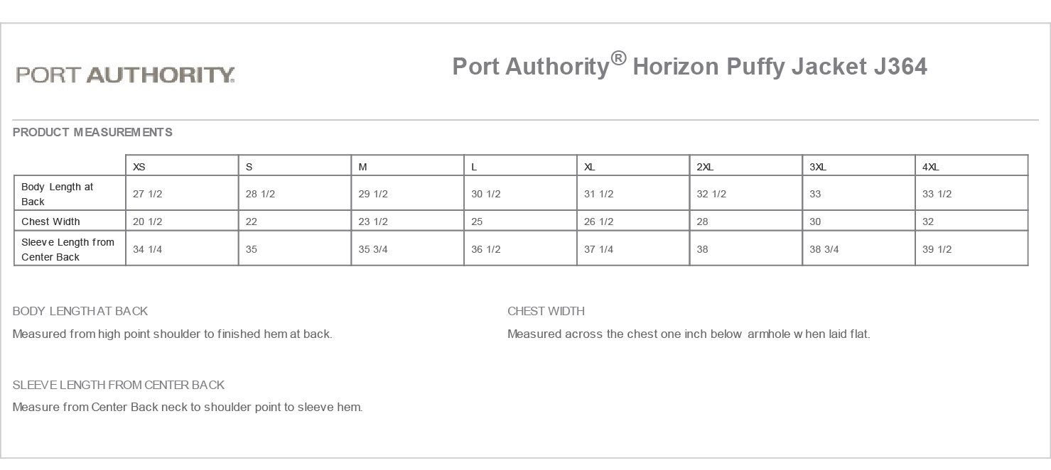 Sizing Chart