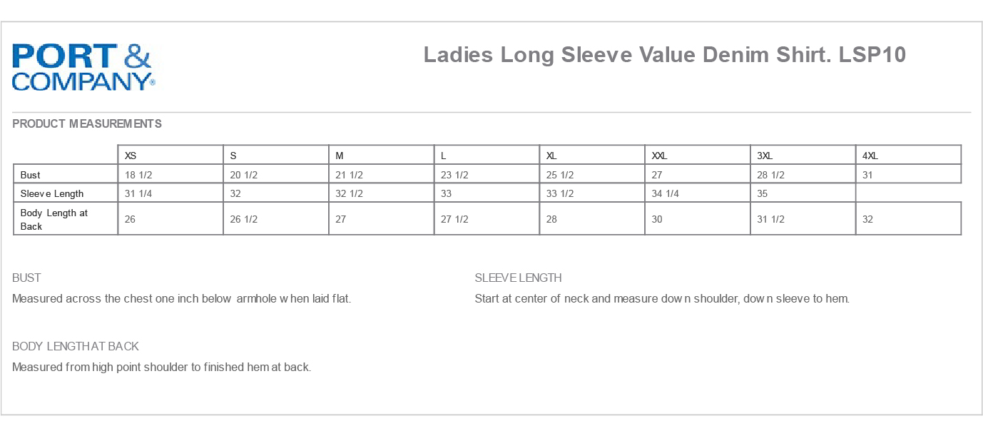 Sizing Chart
