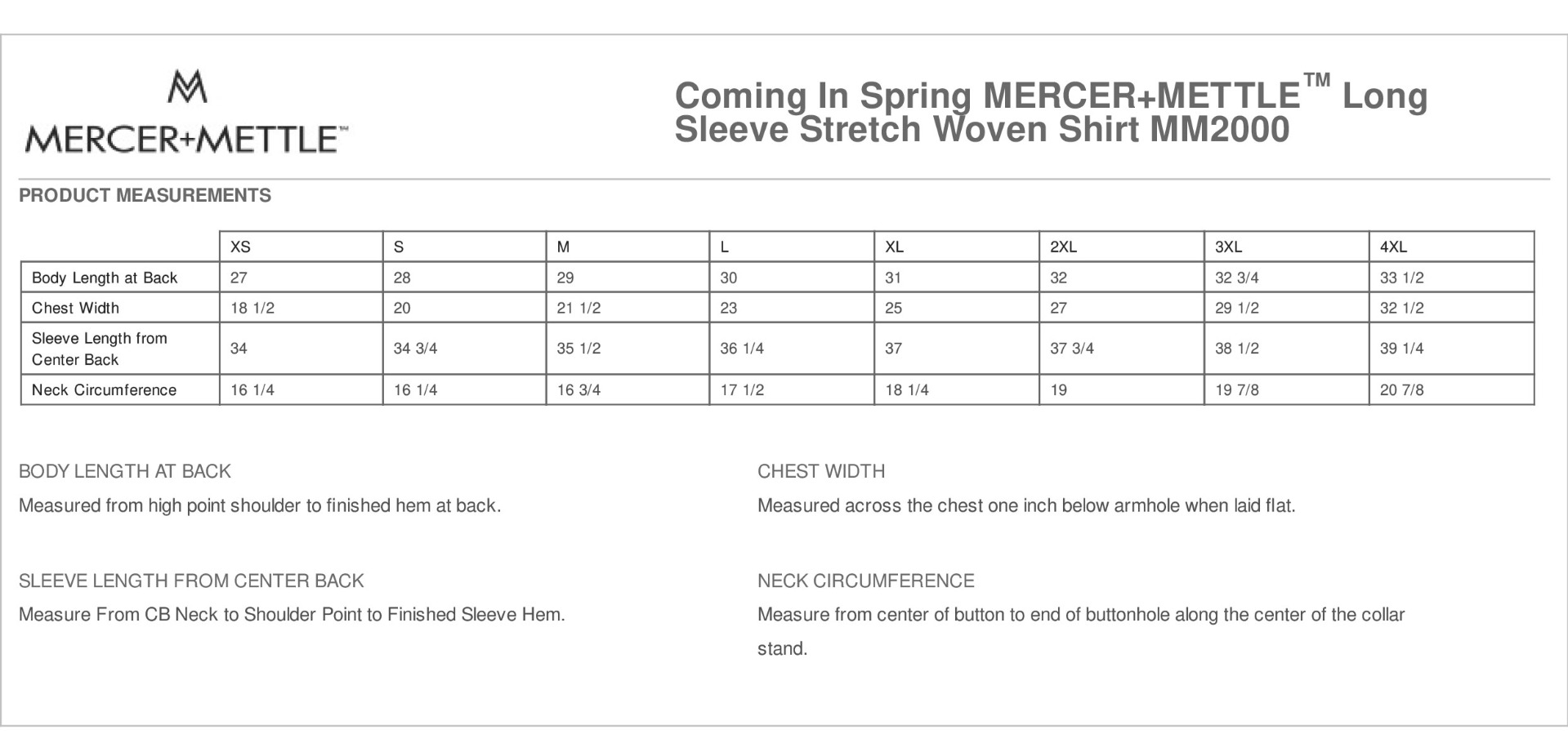 Sizing Chart