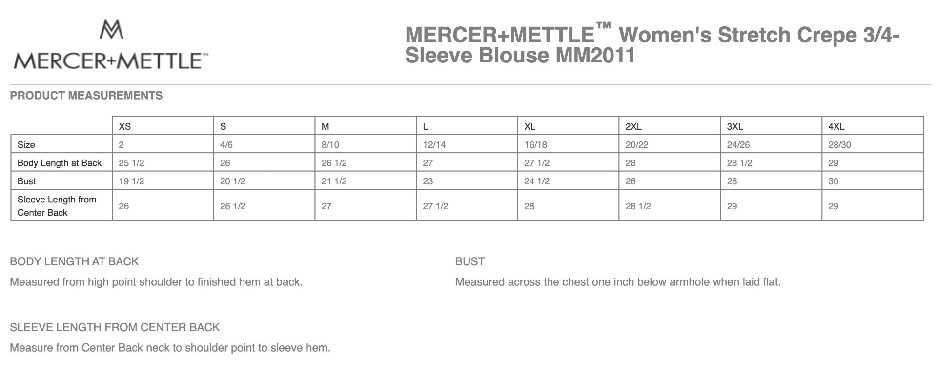 Sizing Chart