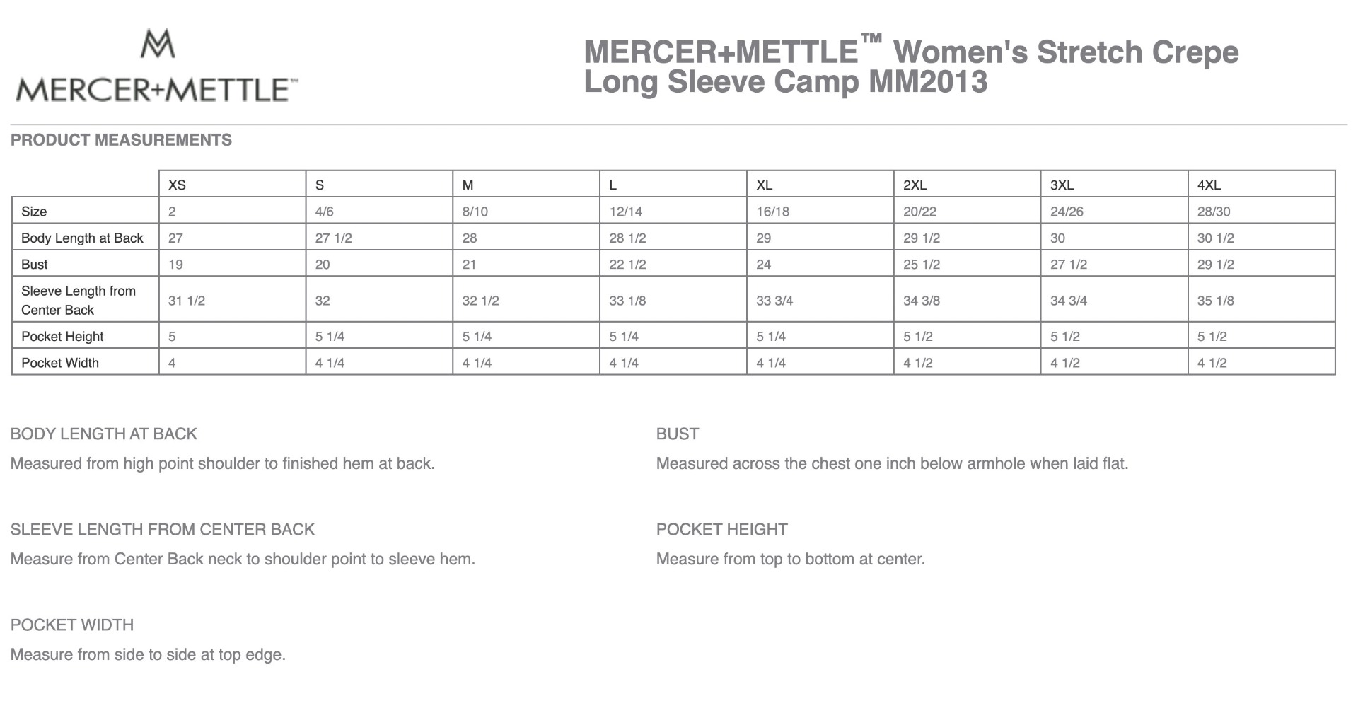 Sizing Chart