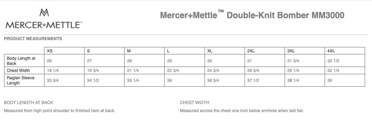 Sizing Chart