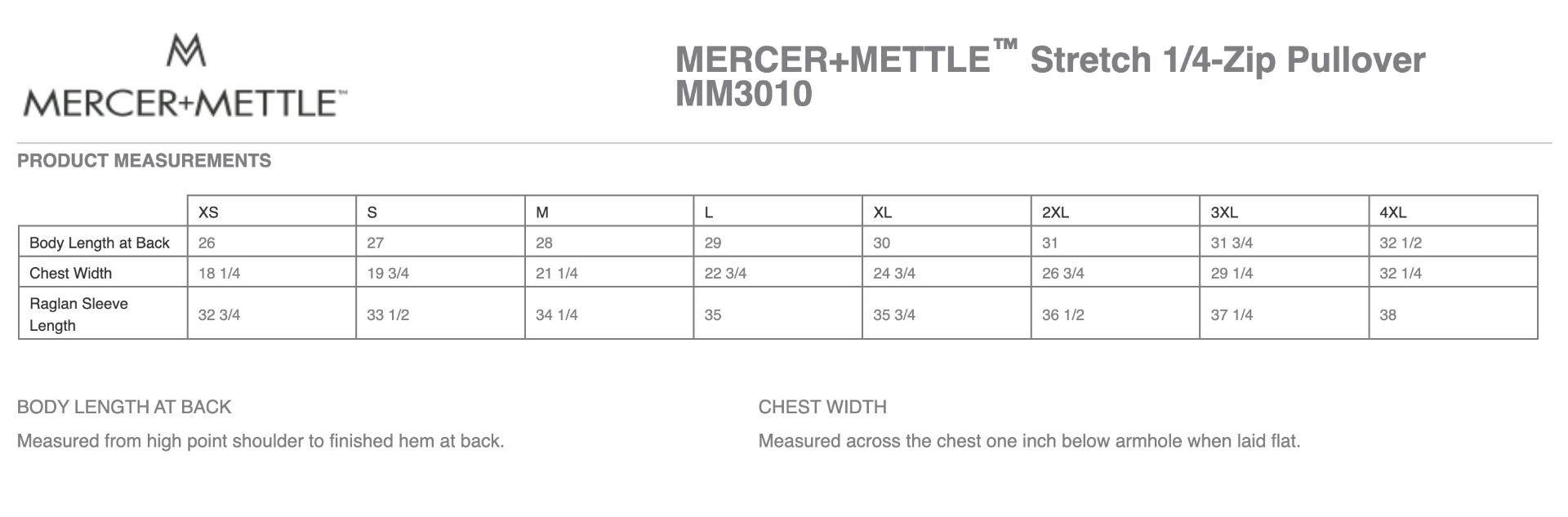 Sizing Chart