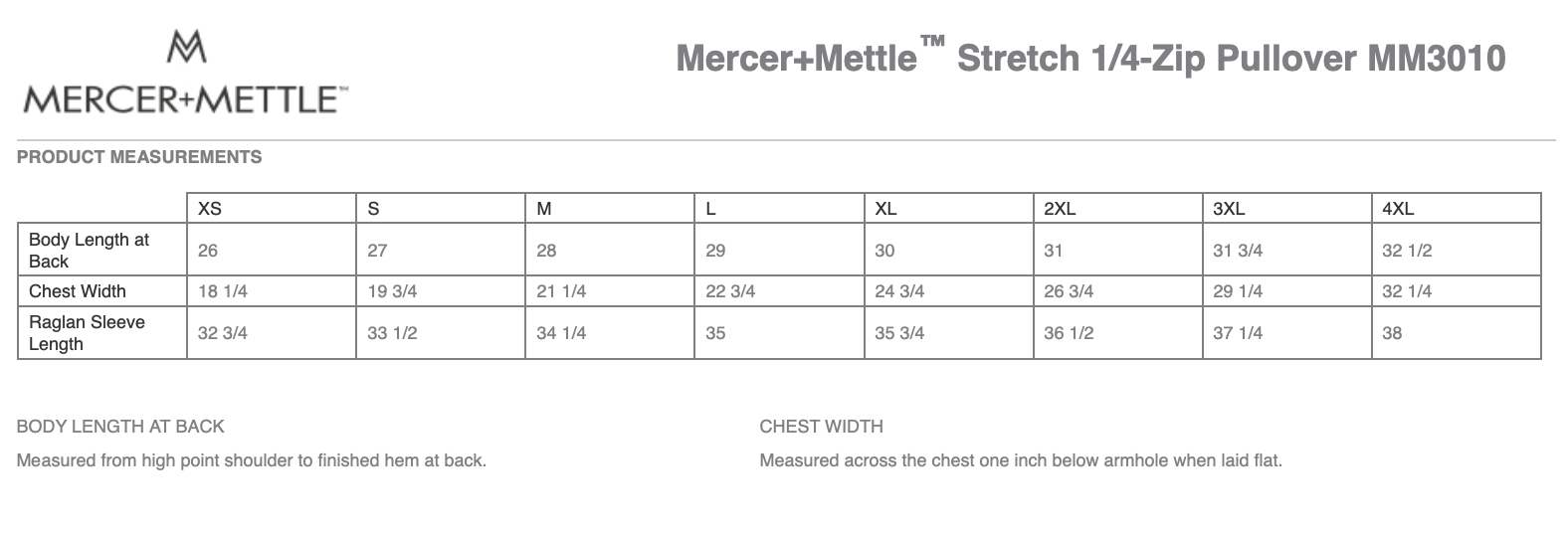 Sizing Chart
