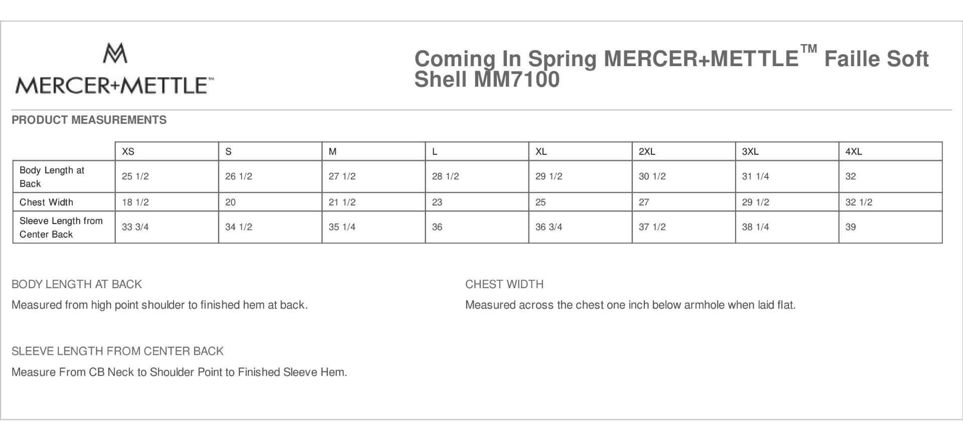Sizing Chart