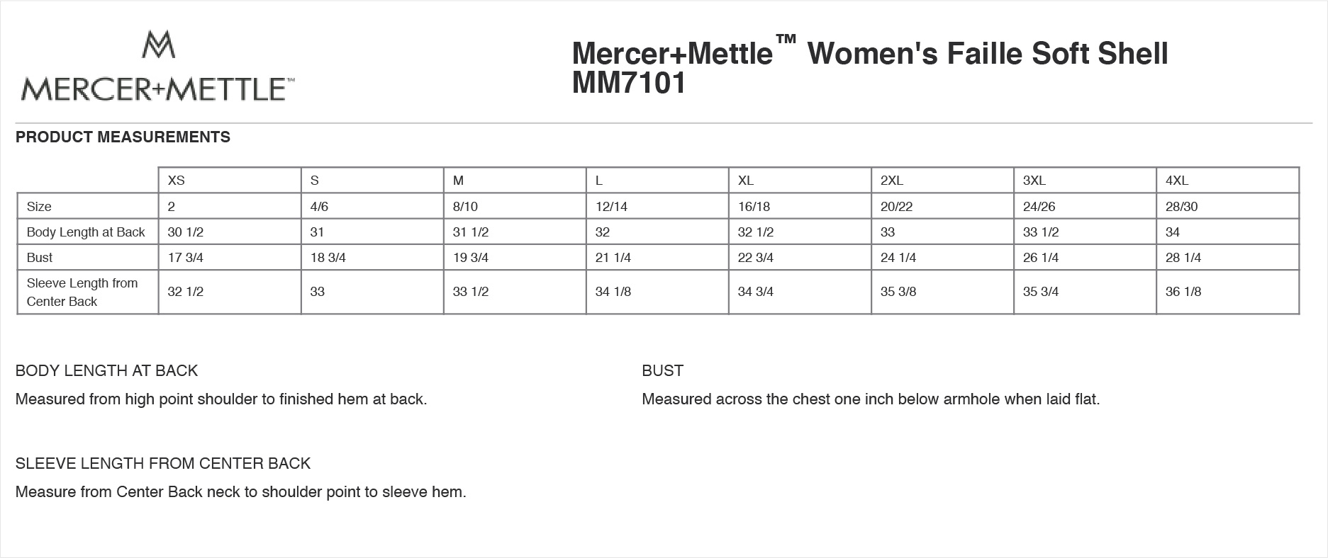 Sizing Chart
