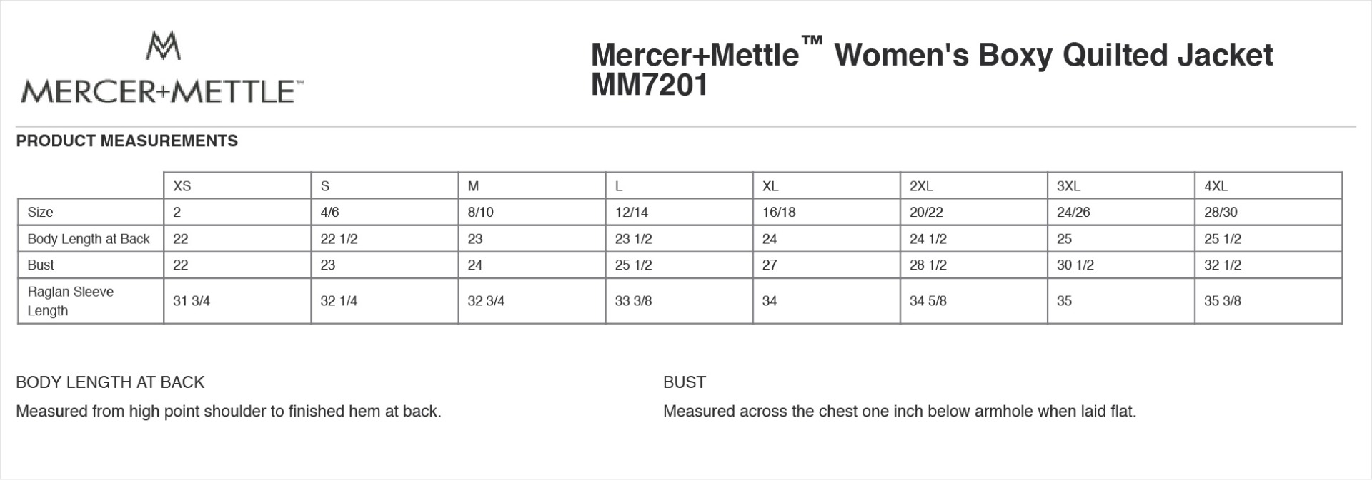 Sizing Chart