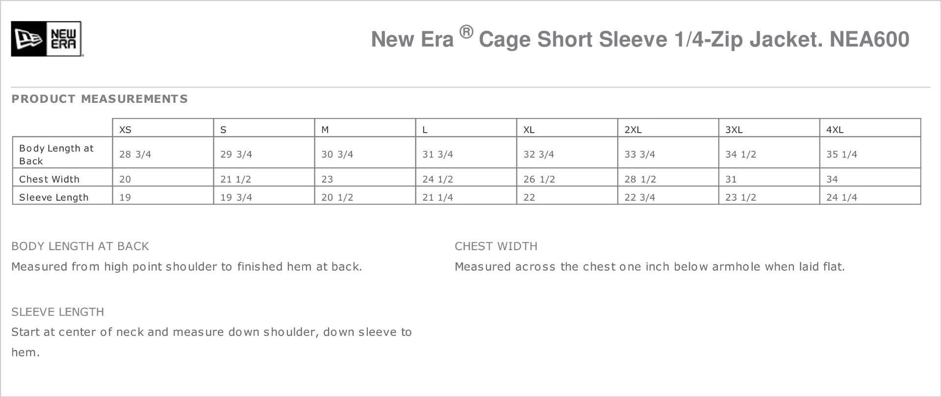 Sizing Chart
