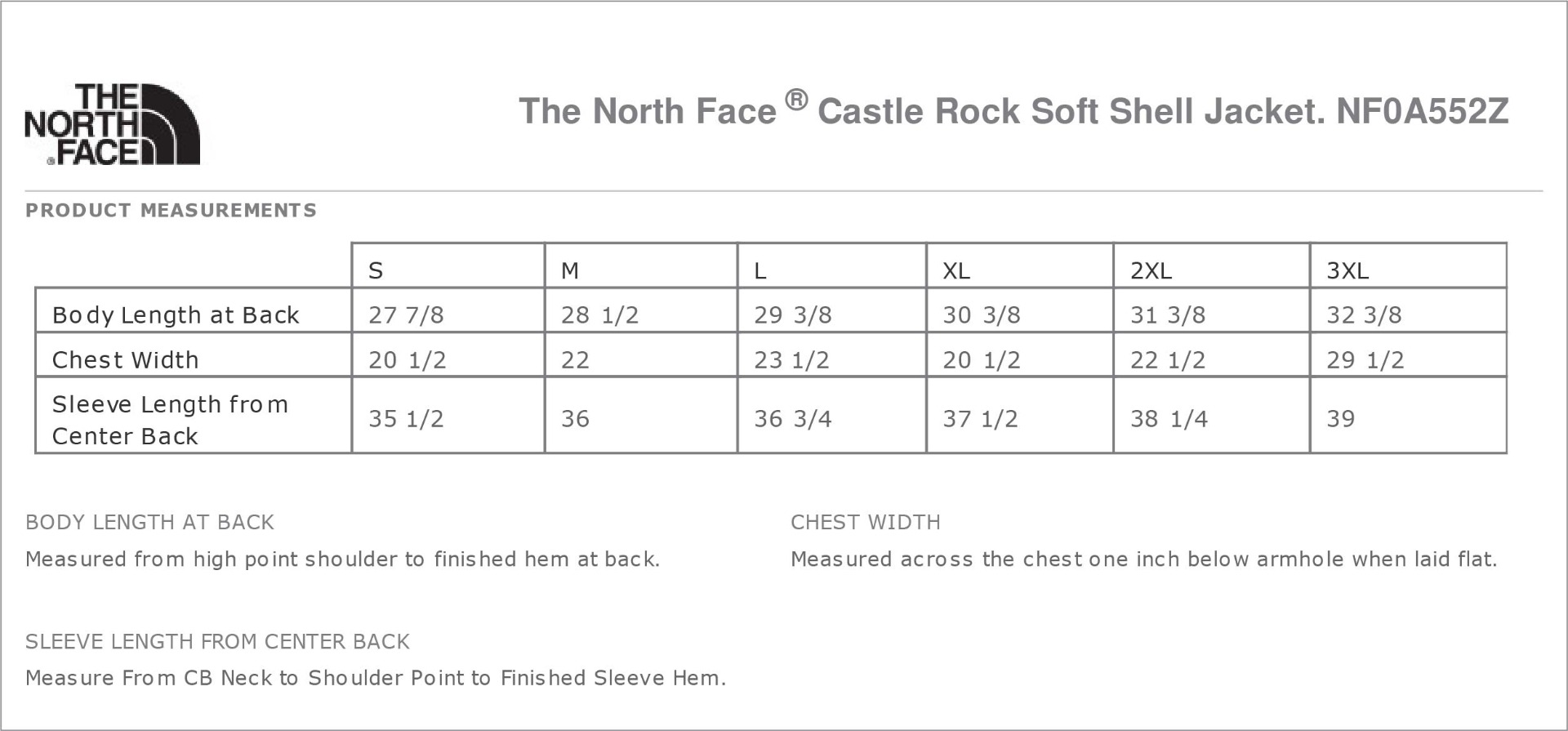 Sizing Chart