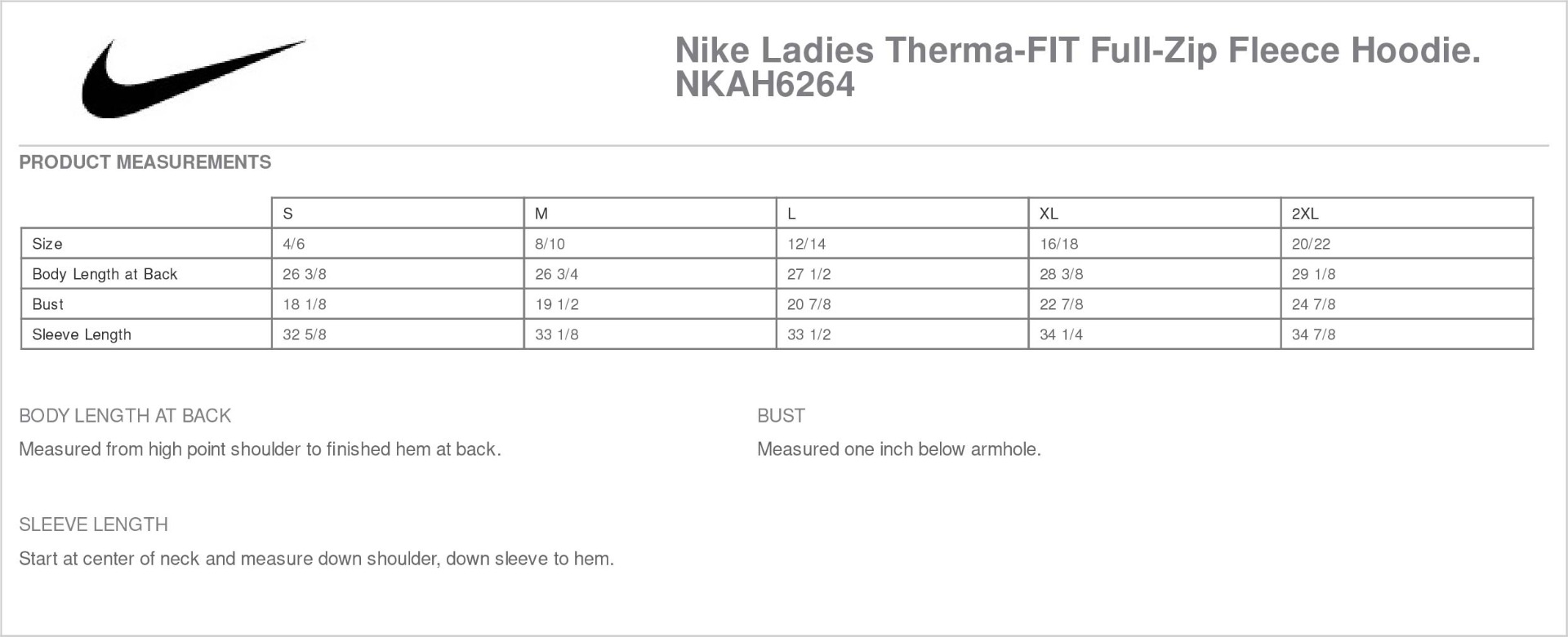Sizing Chart