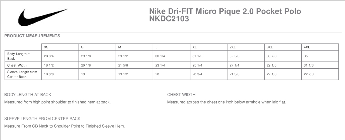 Sizing Chart