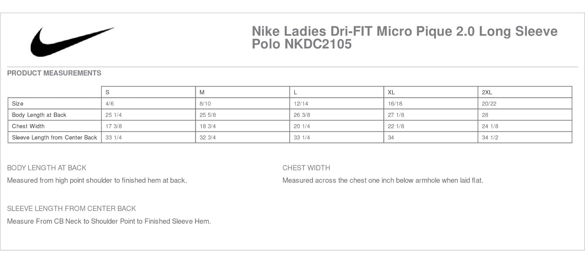 Sizing Chart
