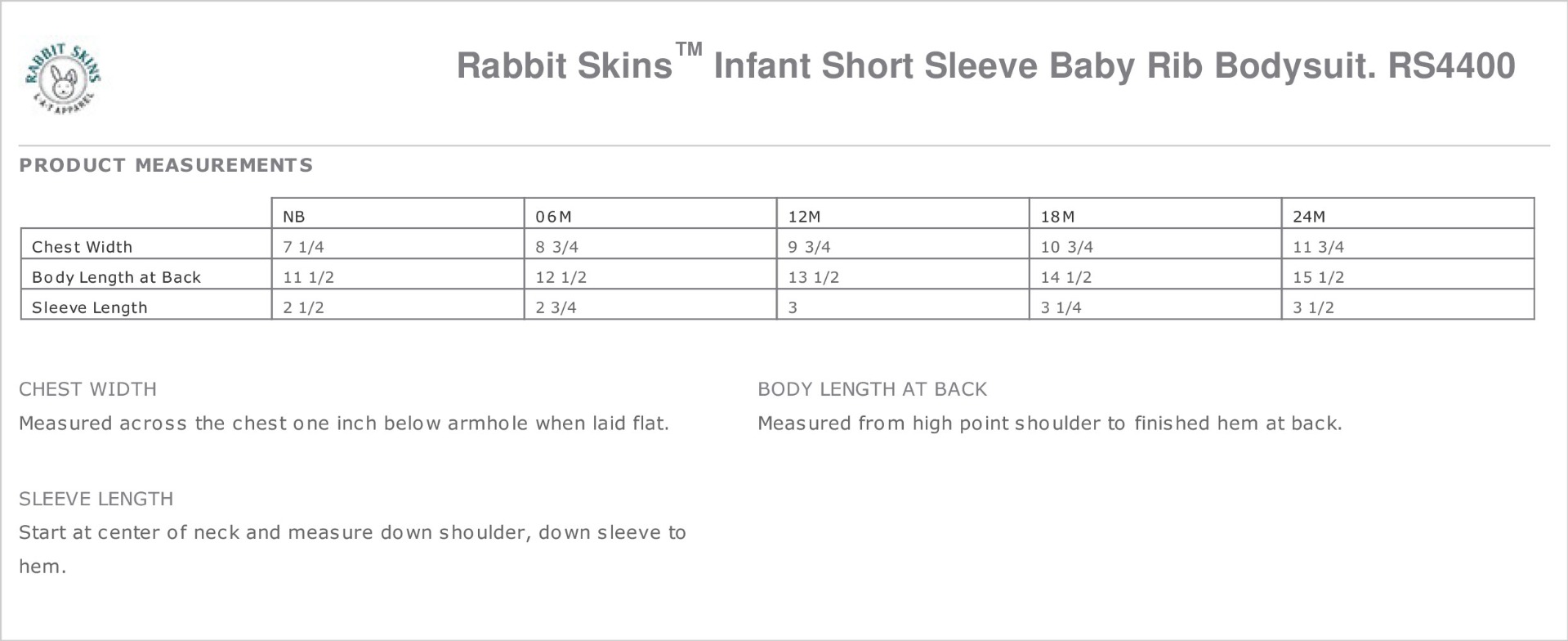 Sizing Chart