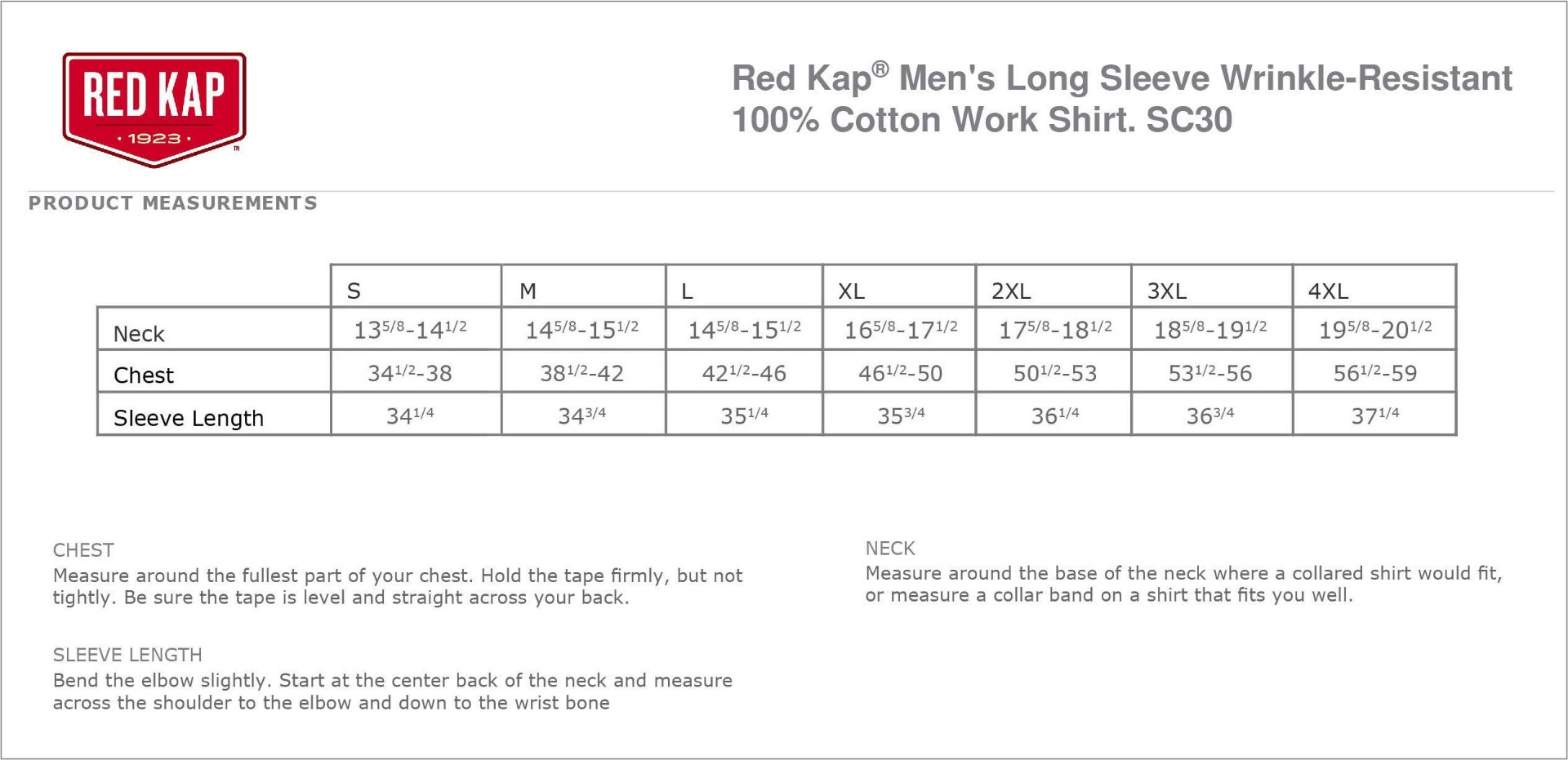 Sizing Chart