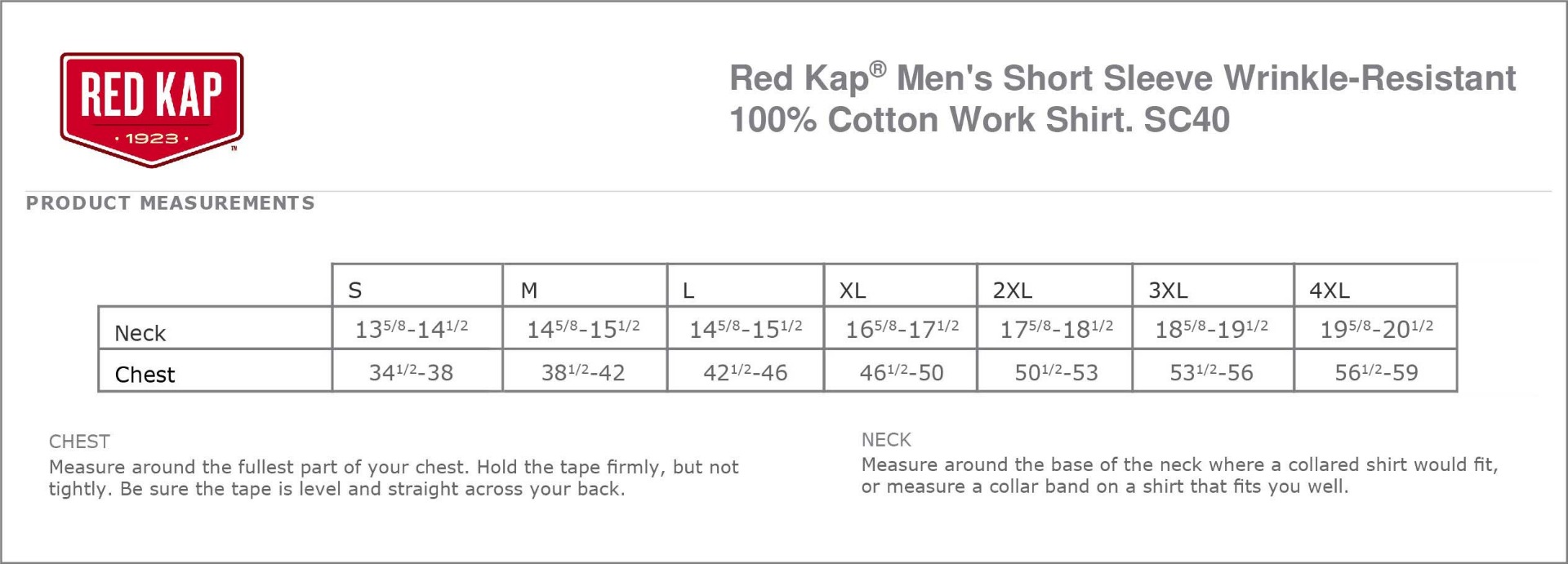 Sizing Chart