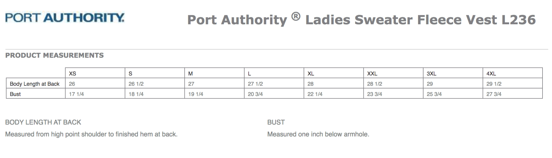 Sizing Chart
