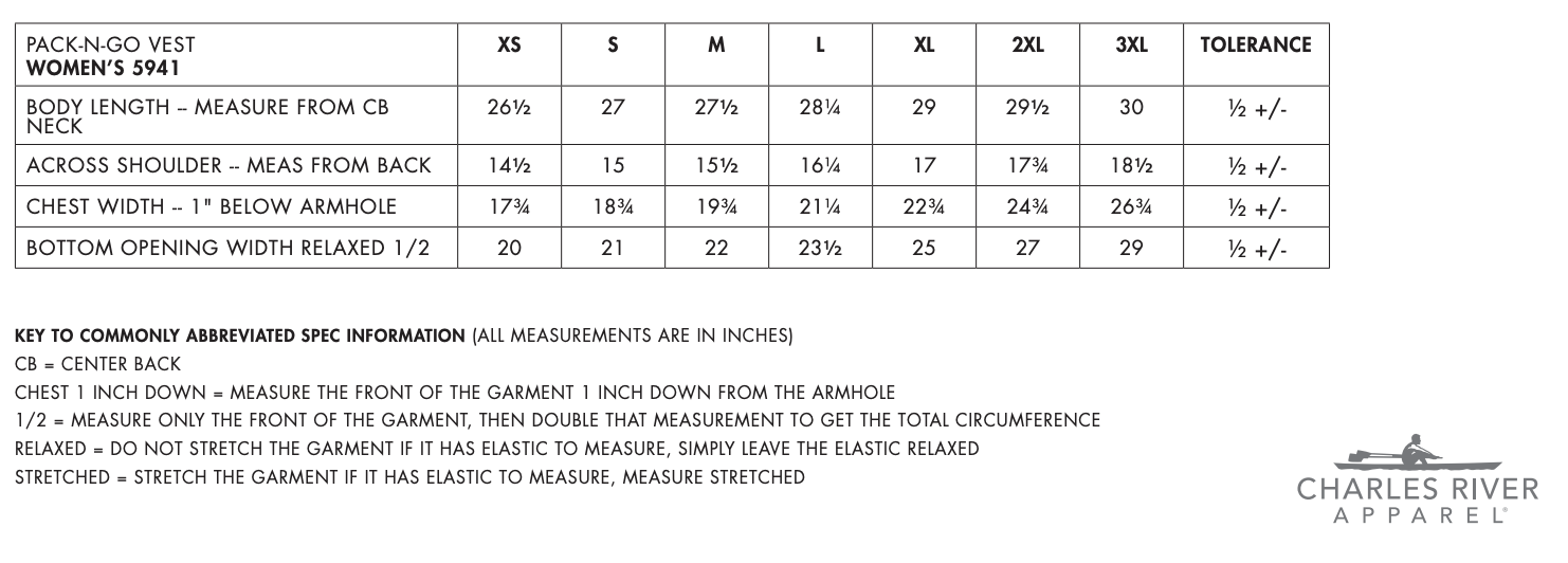 Sizing Chart