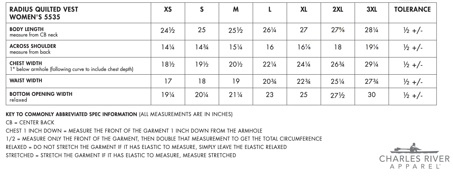 Sizing Chart