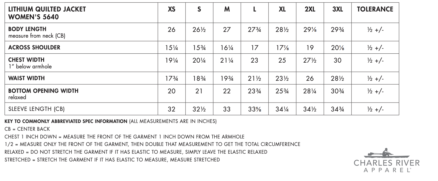 Sizing Chart