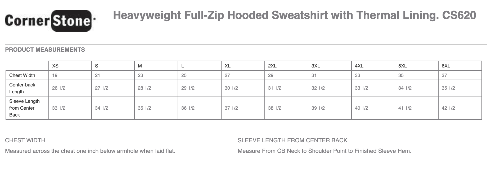 Sizing Chart