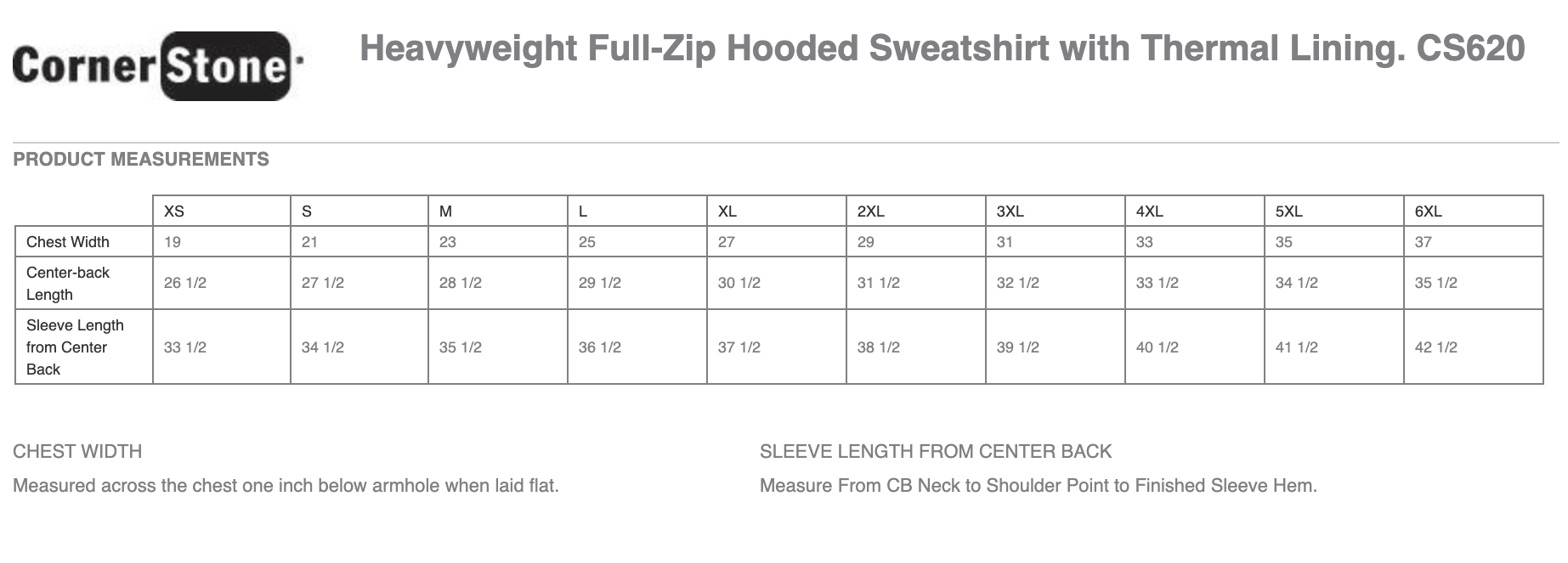 Sizing Chart