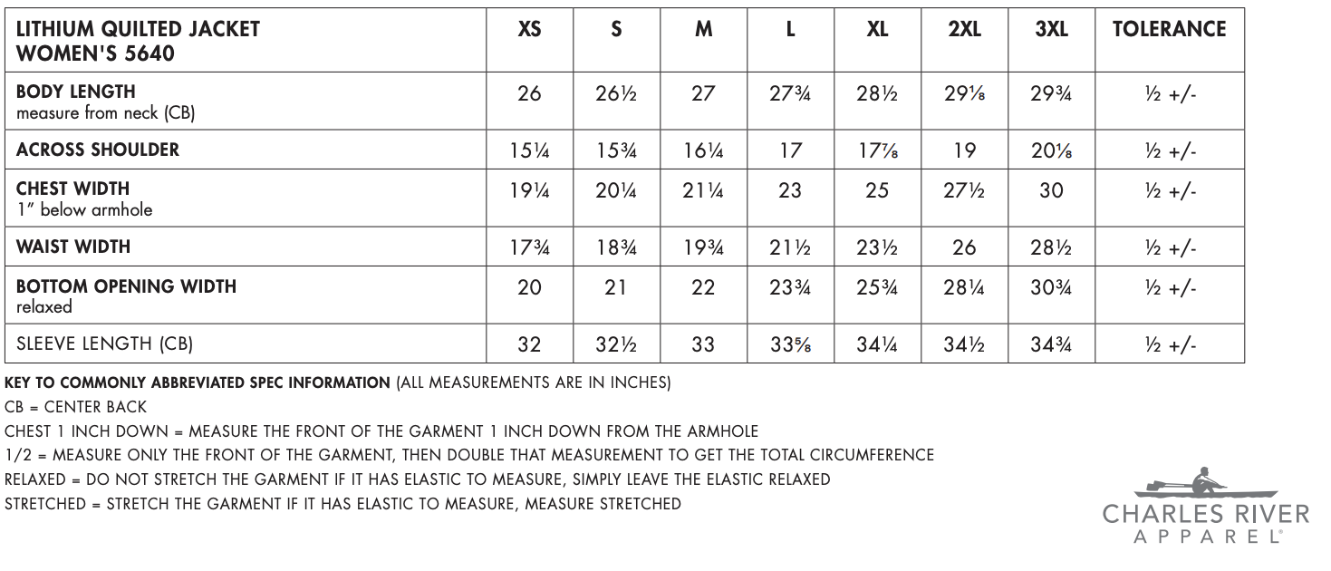 Sizing Chart