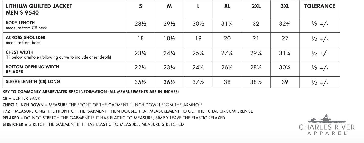 Sizing Chart