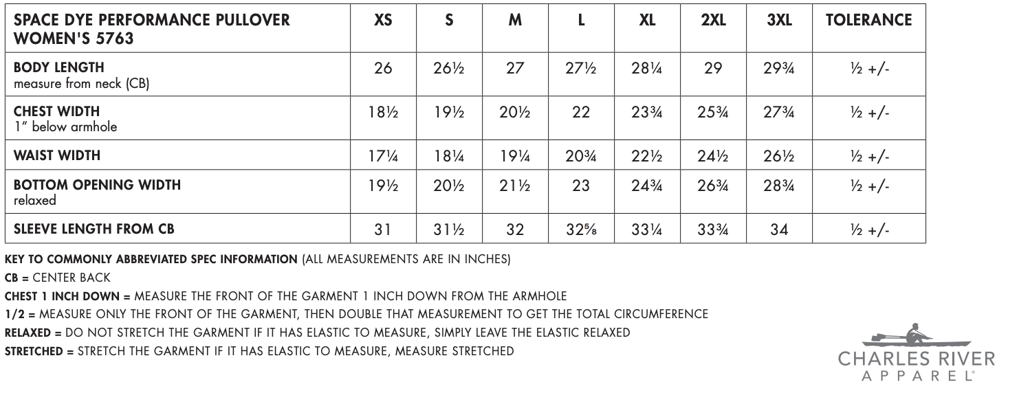 Sizing Chart