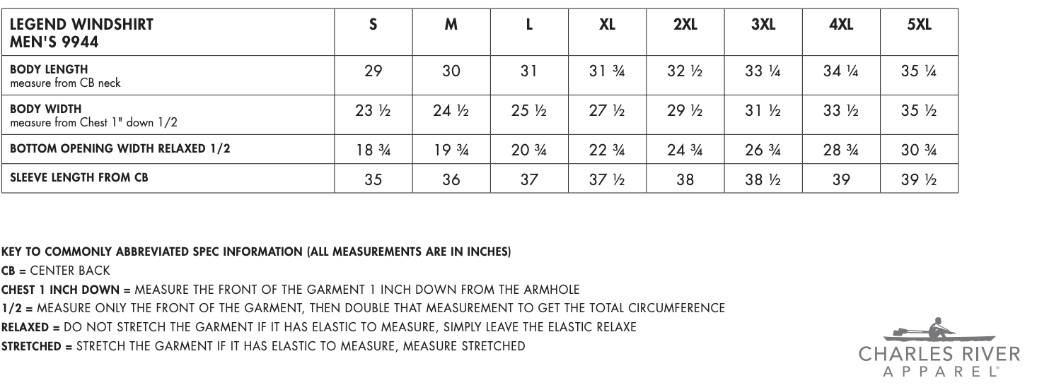 Sizing Chart