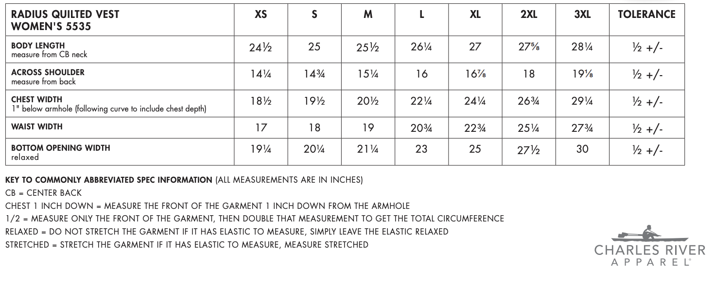 Sizing Chart