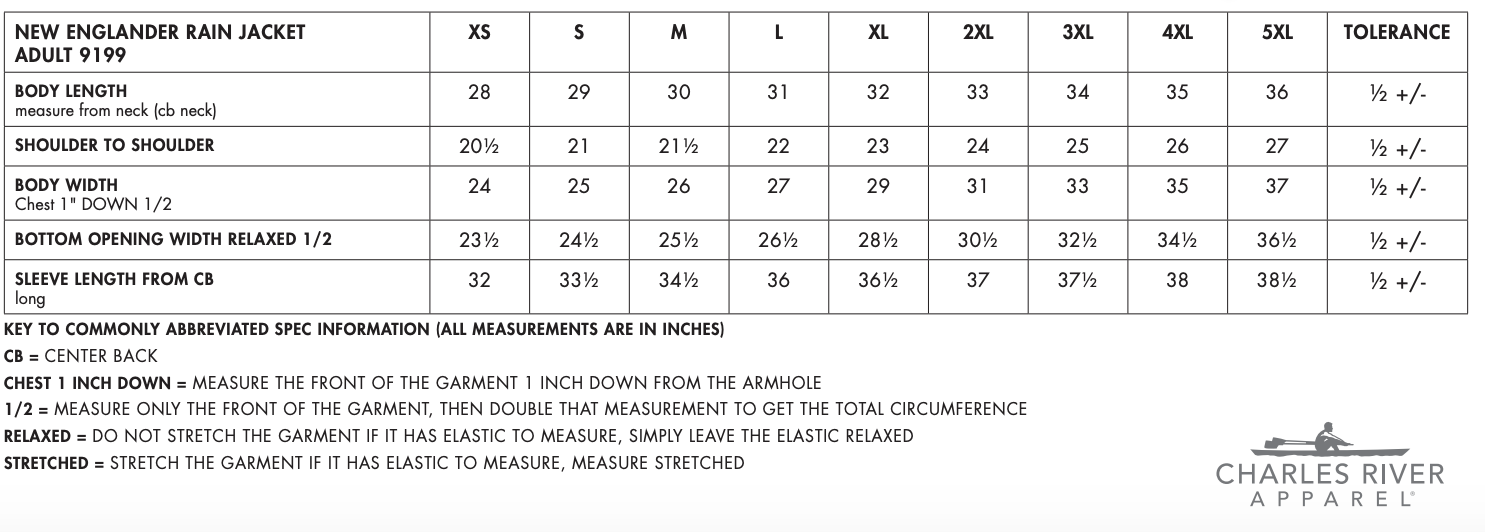 Sizing Chart
