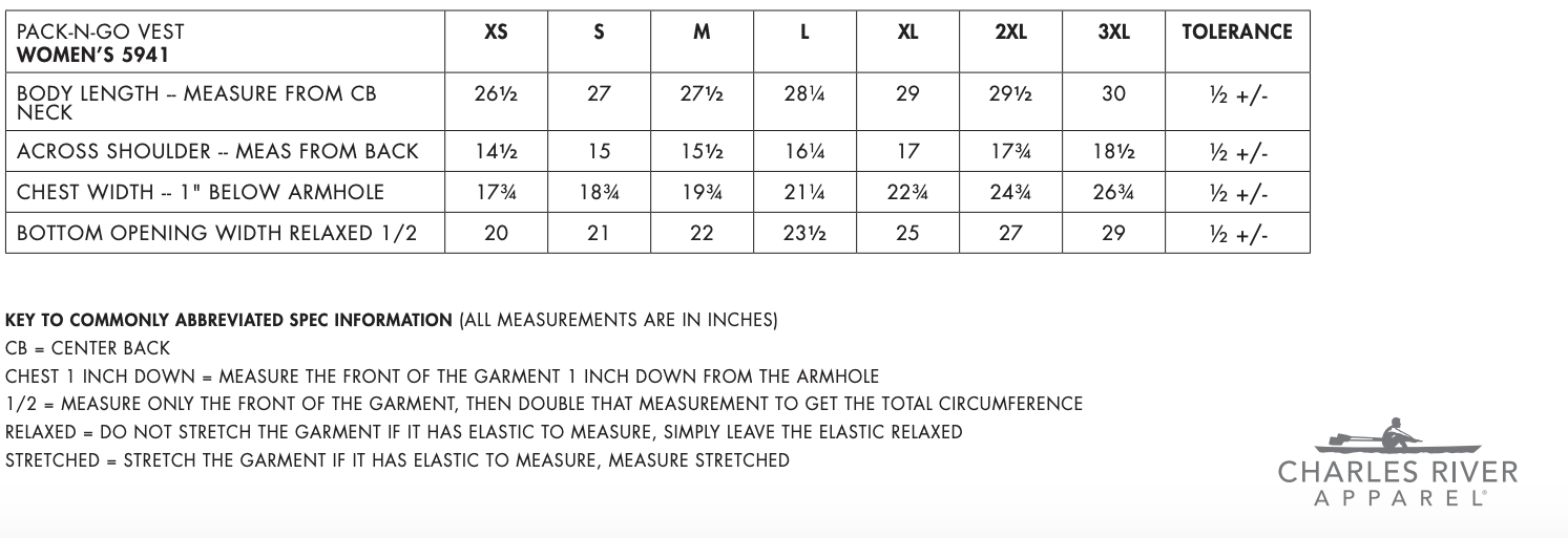 Sizing Chart