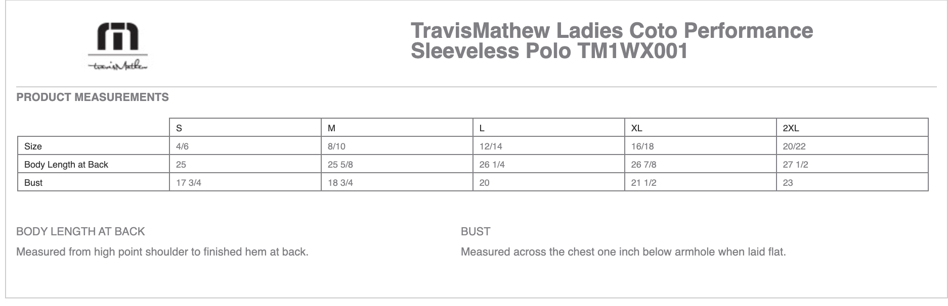 Sizing Chart