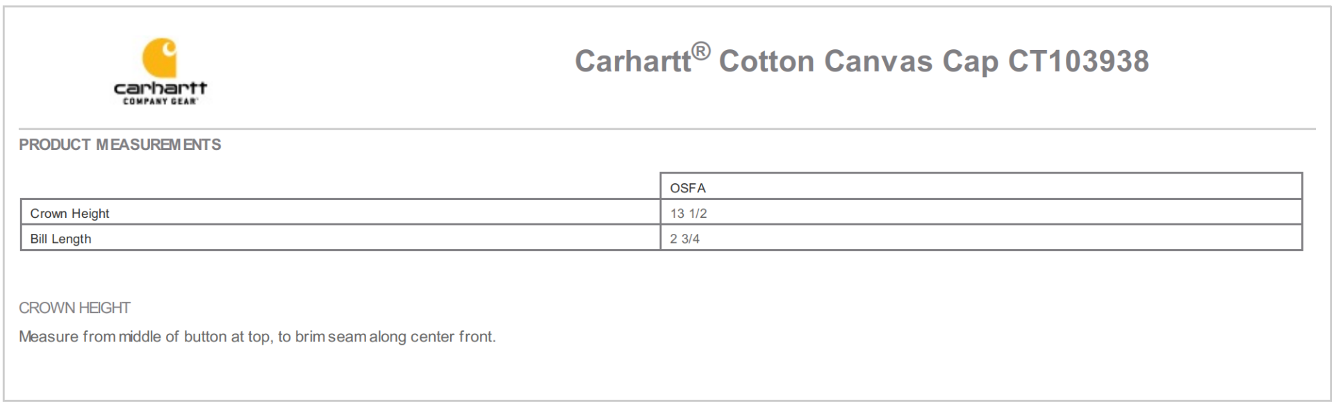 Sizing Chart