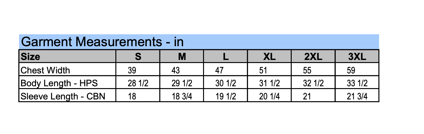 Sizing Chart