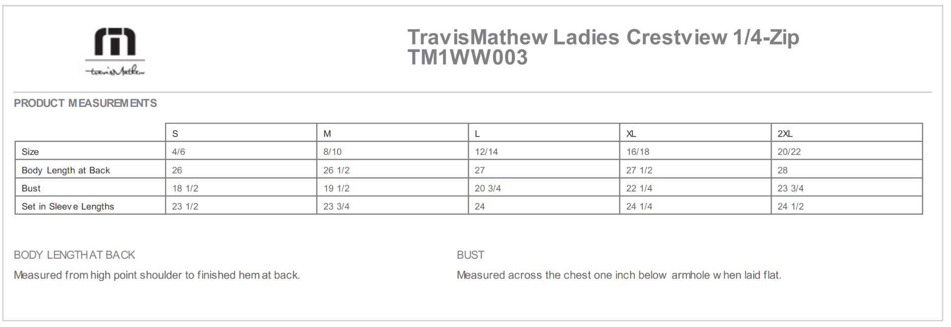 Sizing Chart