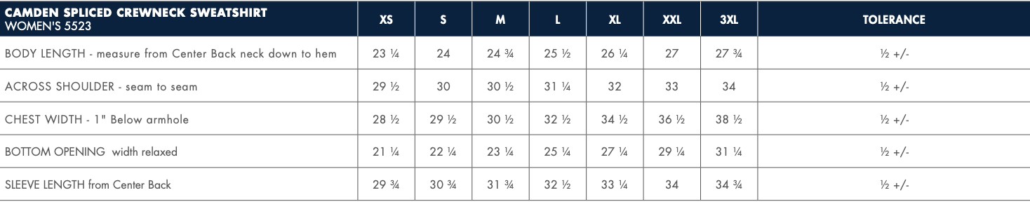 Sizing Chart