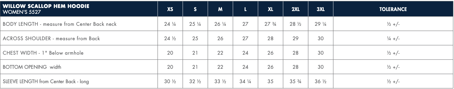 Sizing Chart