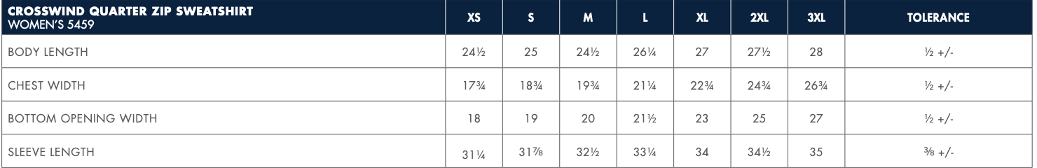Sizing Chart