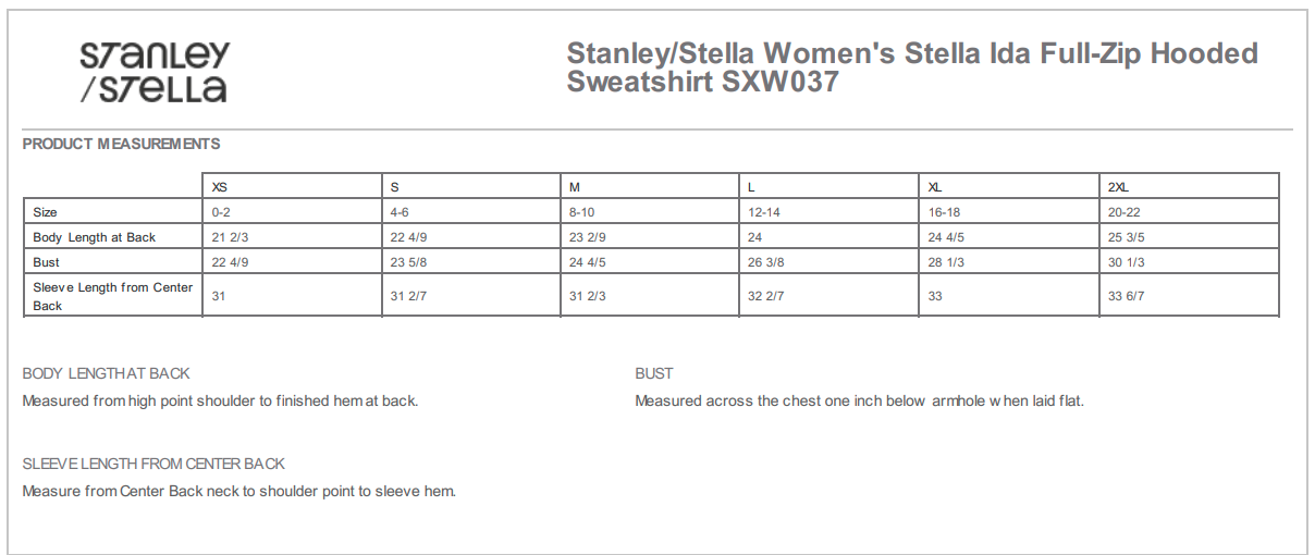 Sizing Chart